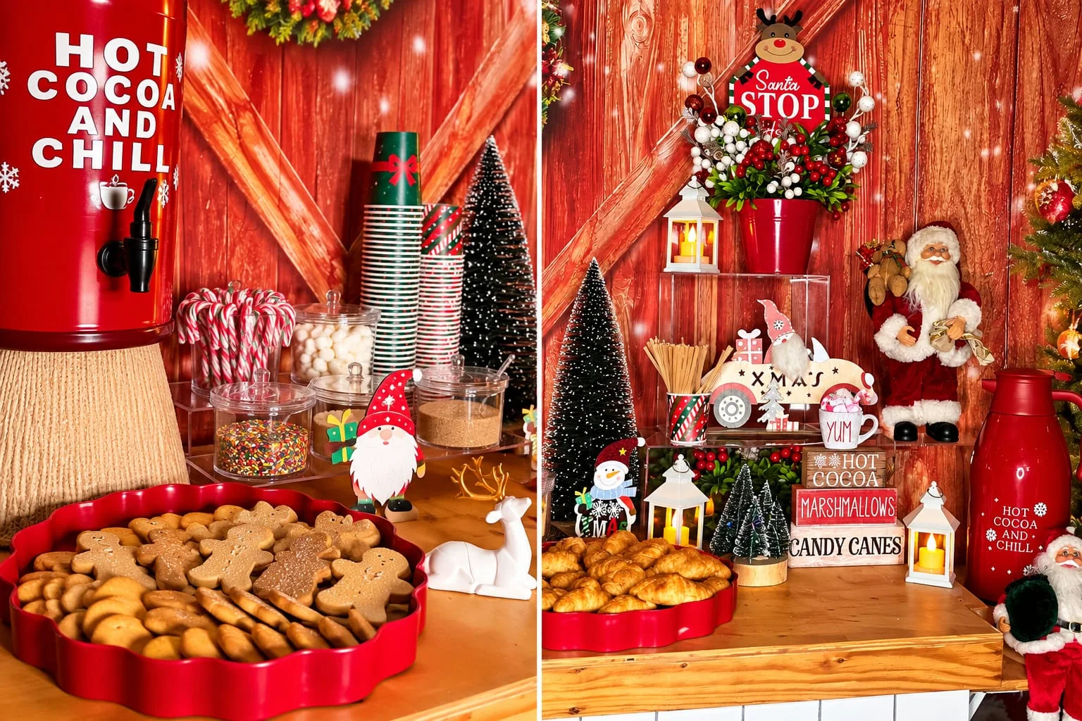 Detalles de los acompañamientos y la decoración del Hot Chocolate Bar de Reyes Party